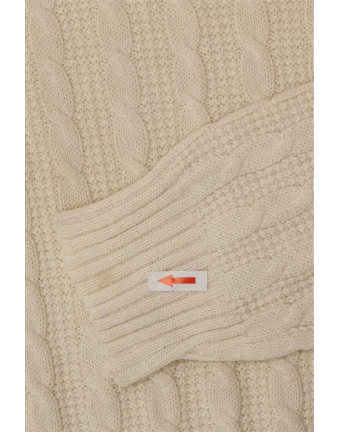 Maglione girocollo da uomo vintage color bianco sporco medio