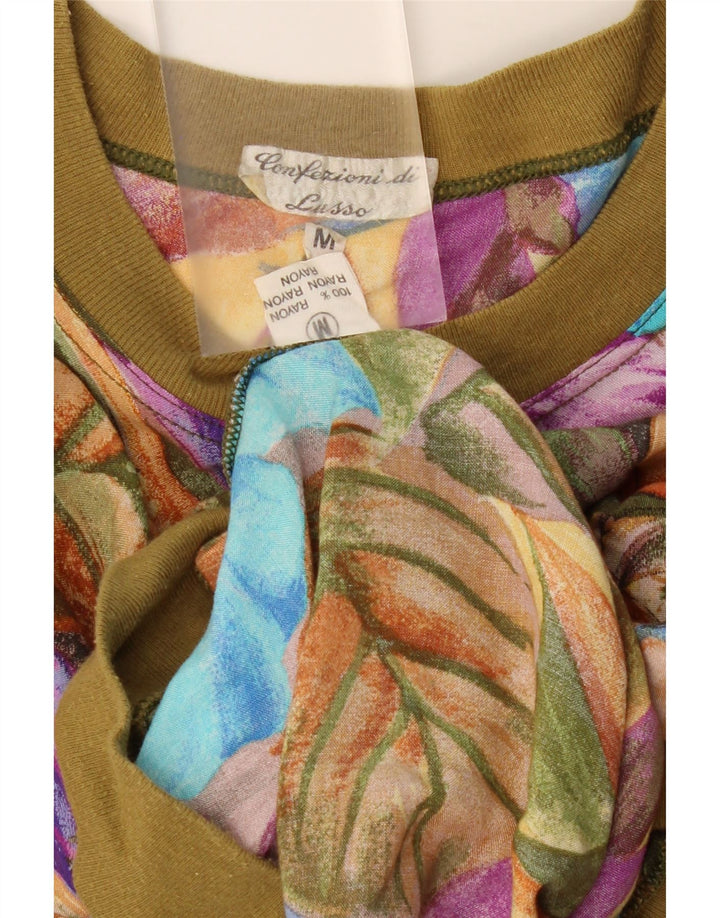 CONFEZIONI DI LUSSO Womens Blouse Top UK 14 Medium Multicoloured Floral Vintage Confezioni Di Lusso and Second-Hand Confezioni Di Lusso from Messina Hembry 