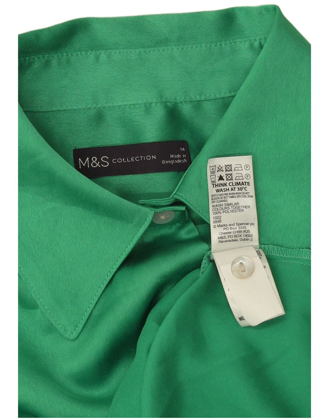 Camicia da donna Marks & Spencer UK 14 Large Verde Poliestere