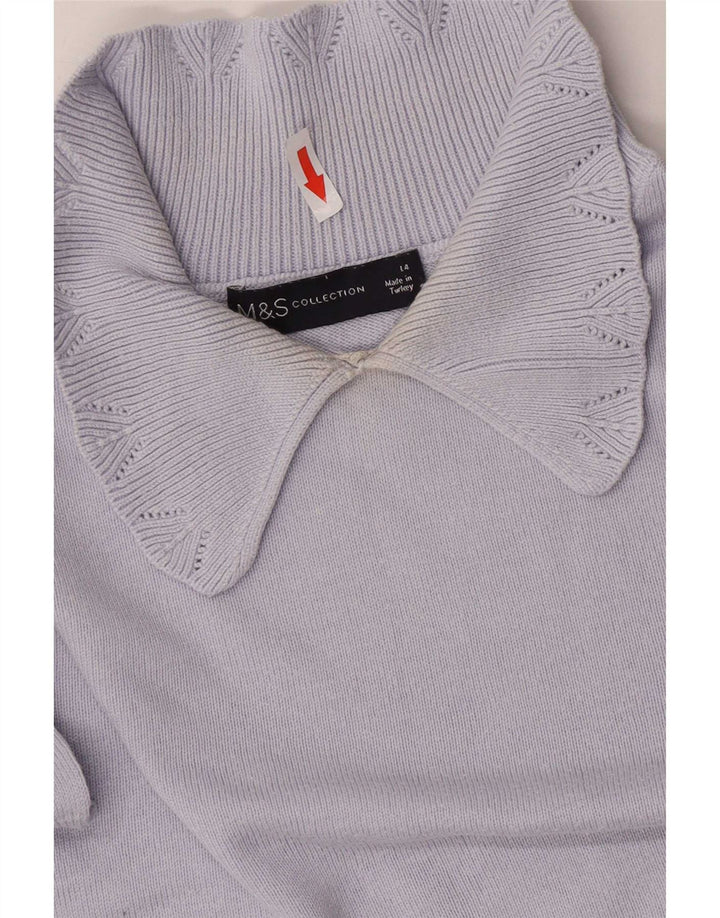Maglione maglione collo alto da donna Marks & Spencer UK 14 grande blu