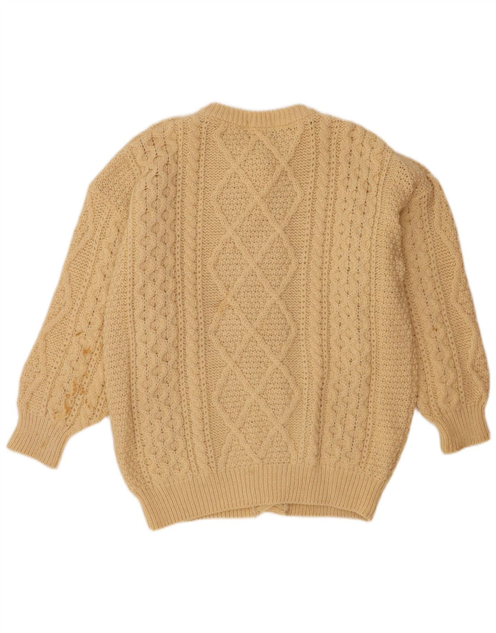 Maglione cardigan oversize da donna Oak Tree UK 16 Large Beige Lana