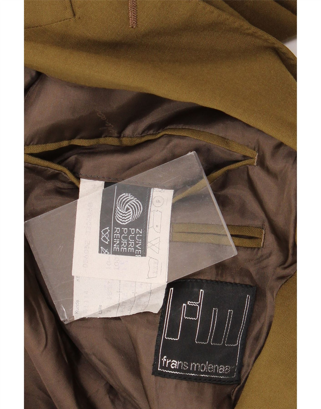 Giacca blazer doppiopetto vintage da uomo UK 38 lana nuova kaki media