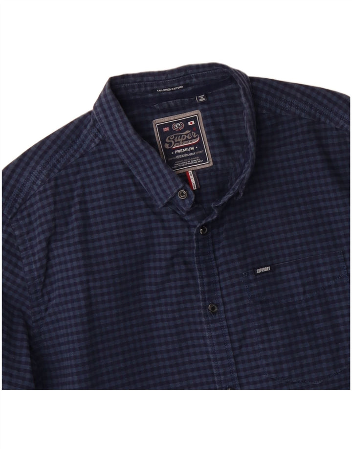 Camicia da uomo SUPERDRY XL a quadretti blu navy