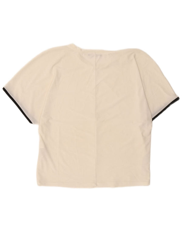 T-shirt da donna Zara Top UK 14 poliestere bianco sporco medio