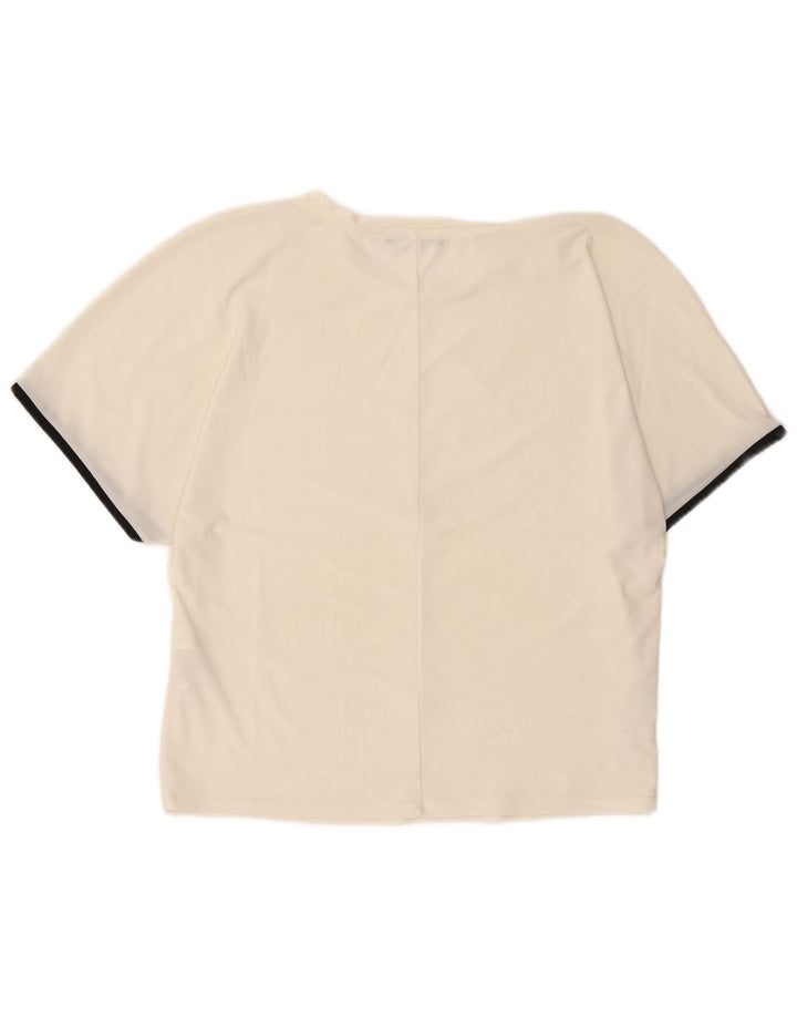 T-shirt da donna Zara Top UK 14 poliestere bianco sporco medio