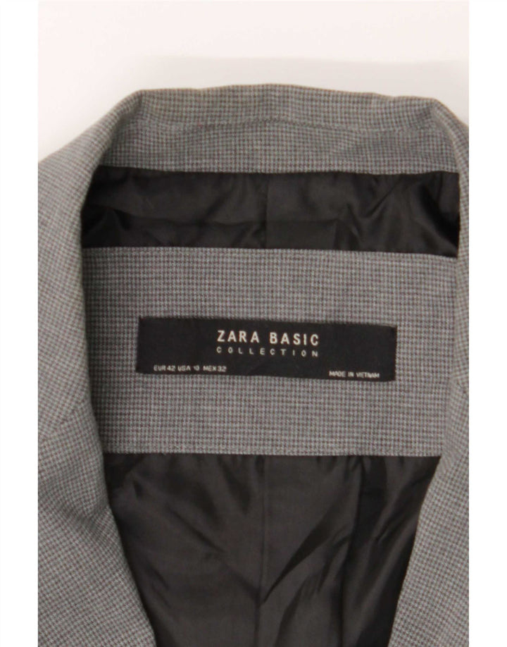 Giacca blazer a 1 bottone da donna Zara EU 42 grande poliestere grigio pied de poule