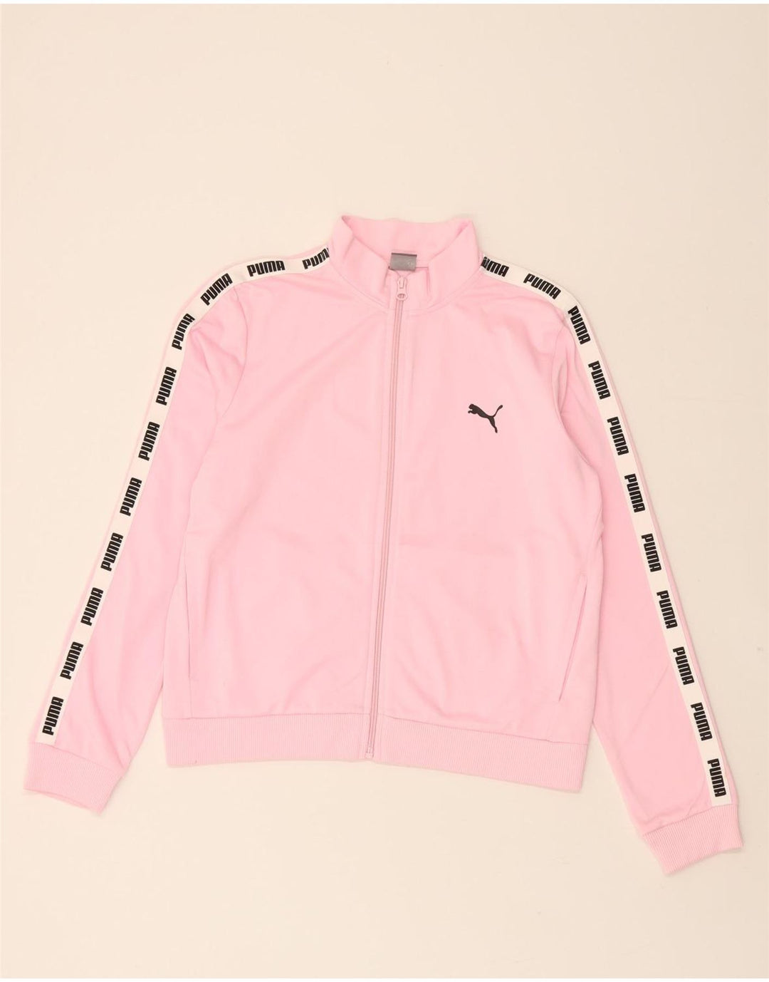 PUMA Womens Graphic Tracksuit Top Jacket UK 14 Large Pink Colourblock Vintage Puma and Second-Hand Puma from Messina Hembry 