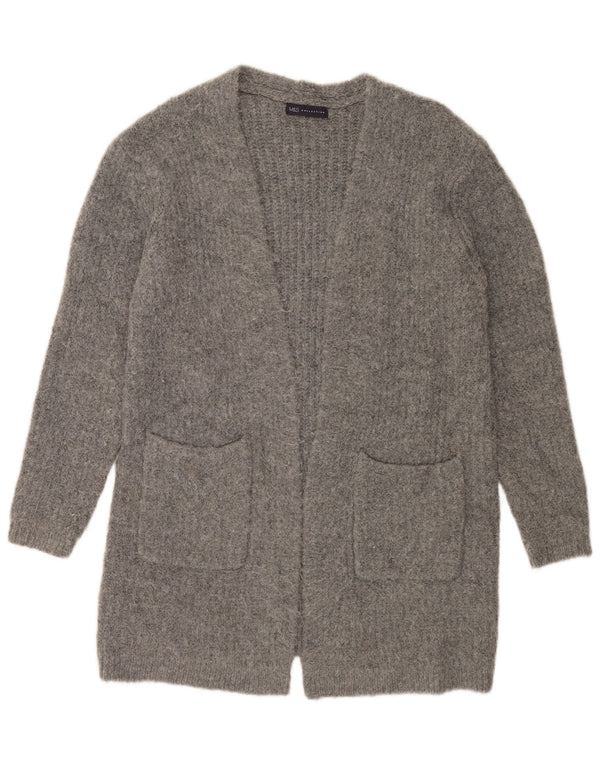 Maglione cardigan lungo da donna Marks & Spencer UK 14 Grigio medio