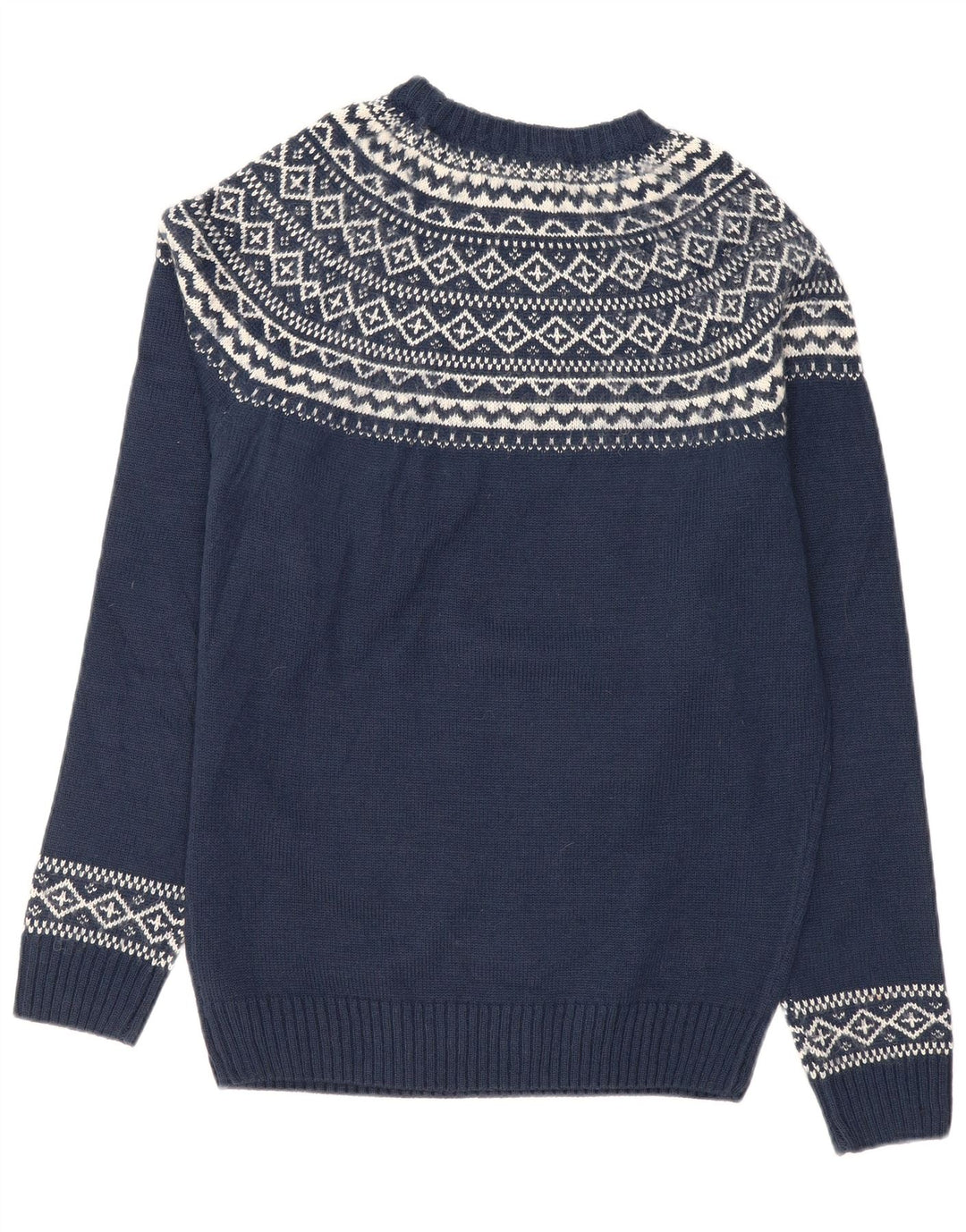 Maglione maglione girocollo da uomo Bellfield medio blu navy acrilico Fair Isle