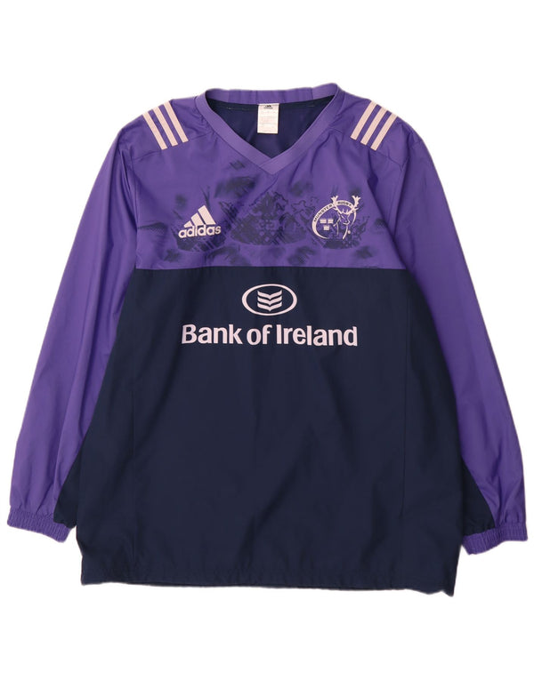Adidas Uomo Munster Rugby Pullover Tuta Top Large Viola Sport