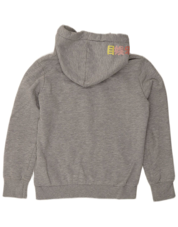 Maglione con cappuccio grafico da donna SUPERDRY UK 10 piccolo cotone grigio