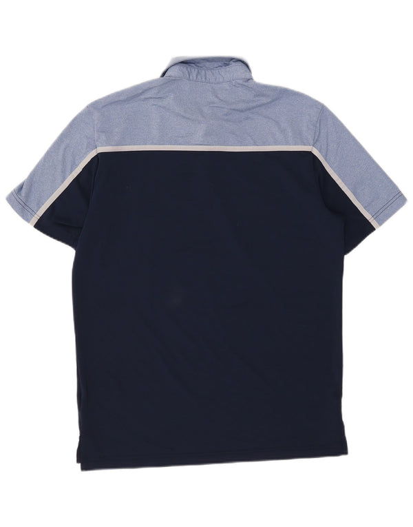 Polo Adidas da uomo piccola in poliestere color block blu navy