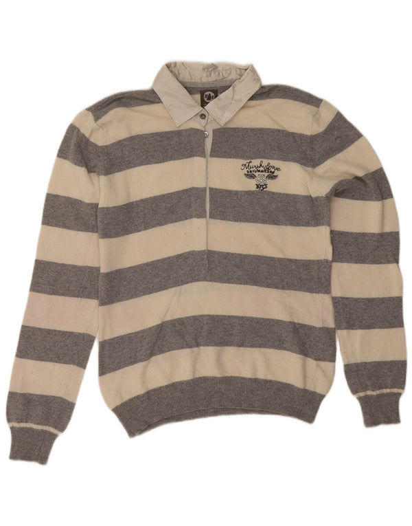 Maglione a collo alto da donna Murphy & Nye UK 14 a righe grandi grigie