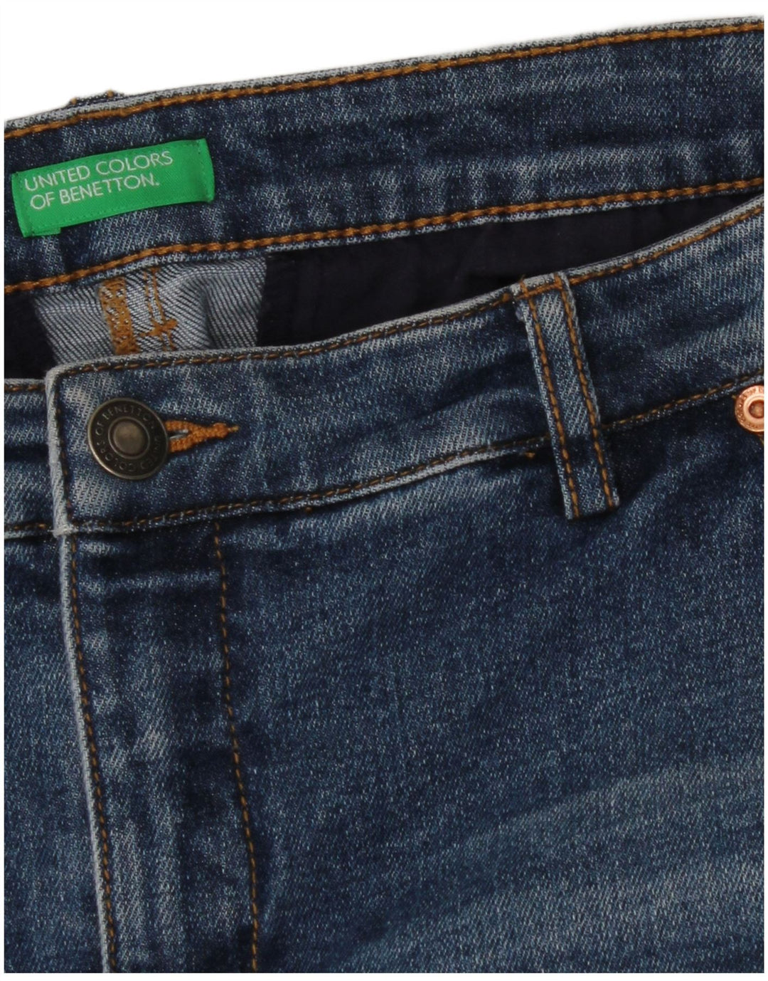 Gonna in denim da donna BENETTON W30 blu medio