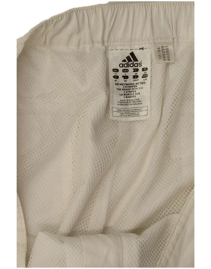 Pantaloncini Bermuda da donna Adidas UK 18 XL W34 poliestere bianco