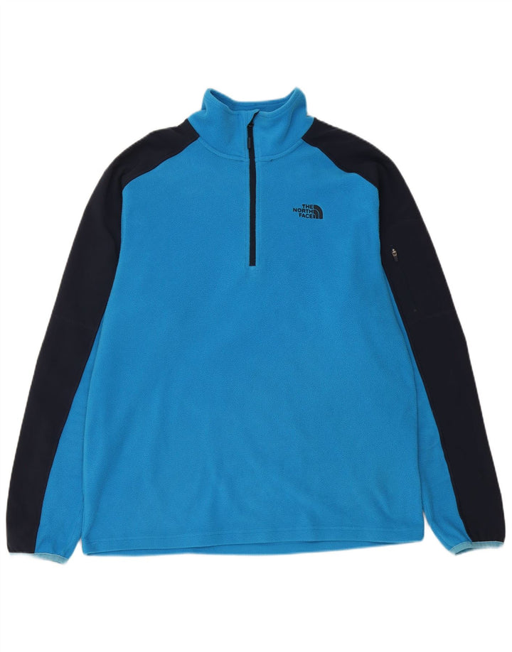 THE NORTH FACE Maglione in pile da uomo con zip e collo color block blu medio