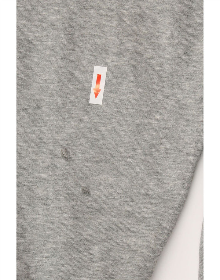 Felpa con cappuccio e zip grafica Nike da uomo in cotone color block grigio medio