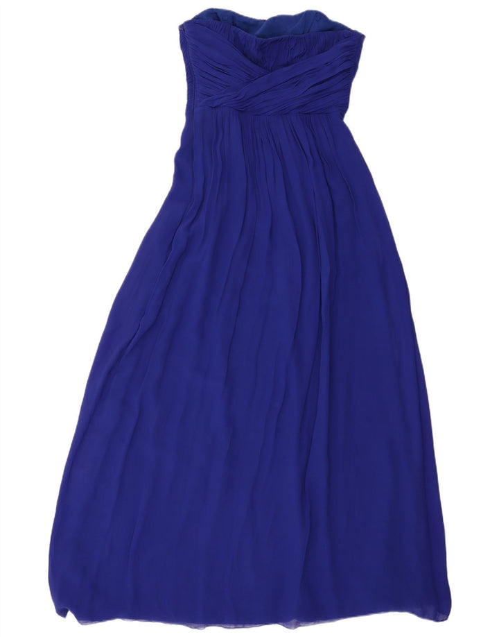 Abito maxi senza spalline da donna Ted Baker taglia 3 seta blu medio