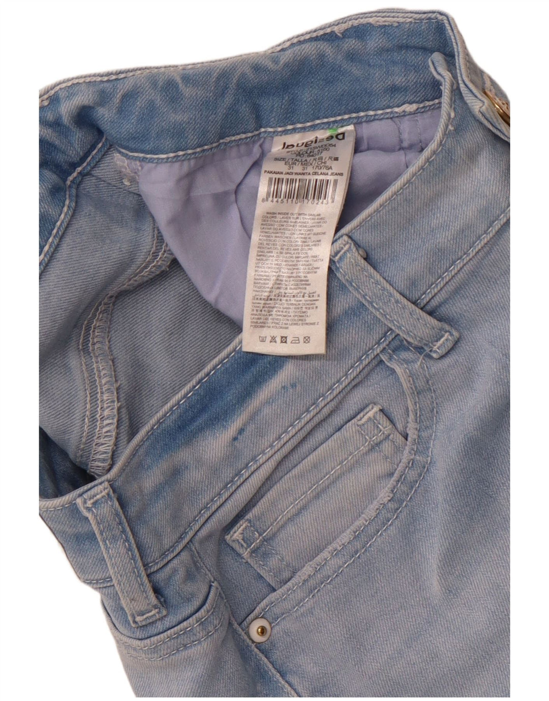 Jeans slim da donna Desigual W31 L26 cotone floreale blu