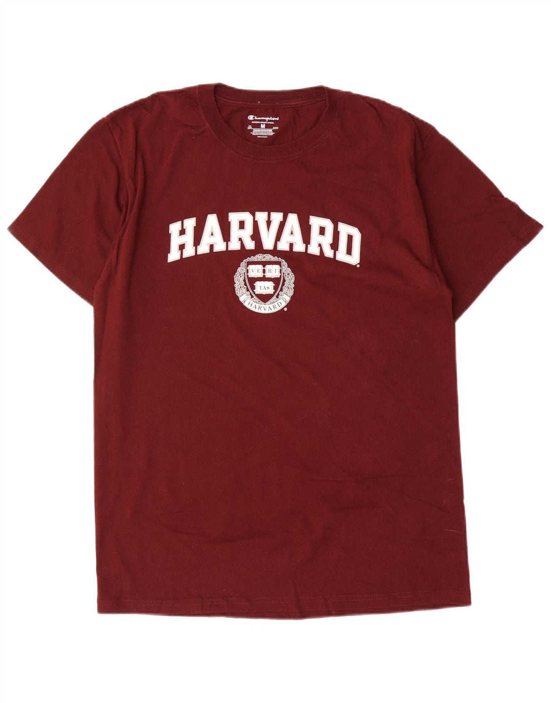 T-shirt grafica standard da uomo Champion Harvard, top in cotone marrone rossiccio medio