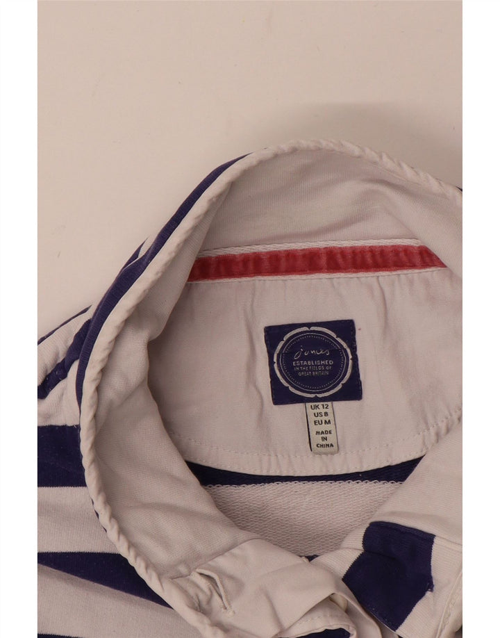 JOULES Felpa da donna con collo abbottonato, maglione UK 12, rosso medio a righe