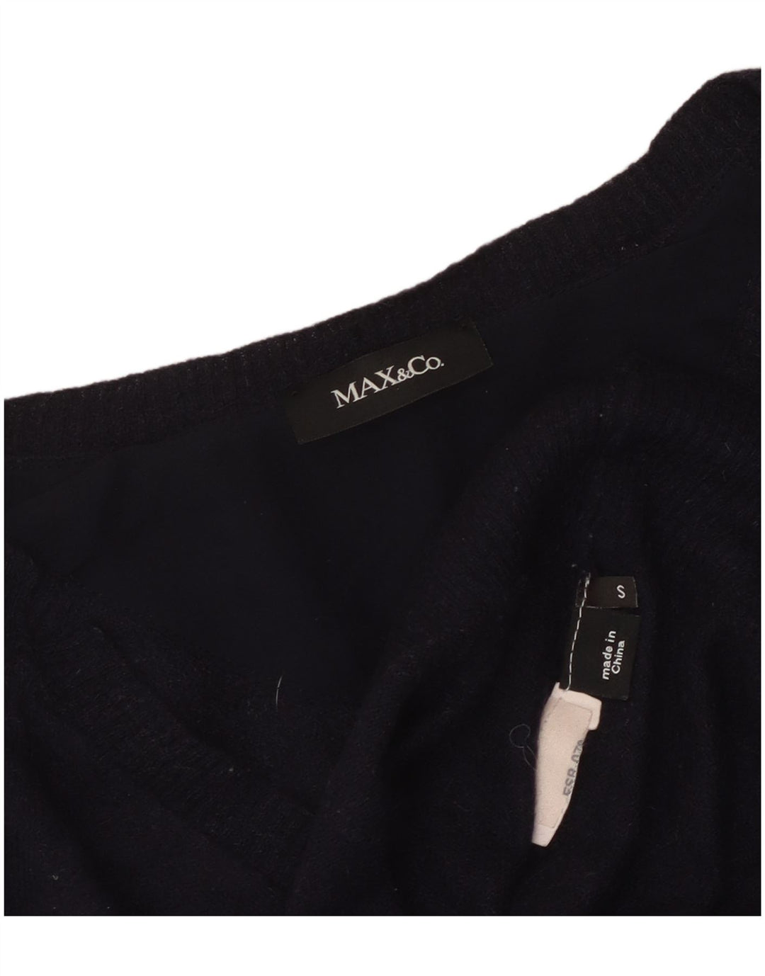 Maglione maglione con scollo a V da donna Max & Co. UK 10 piccolo blu navy