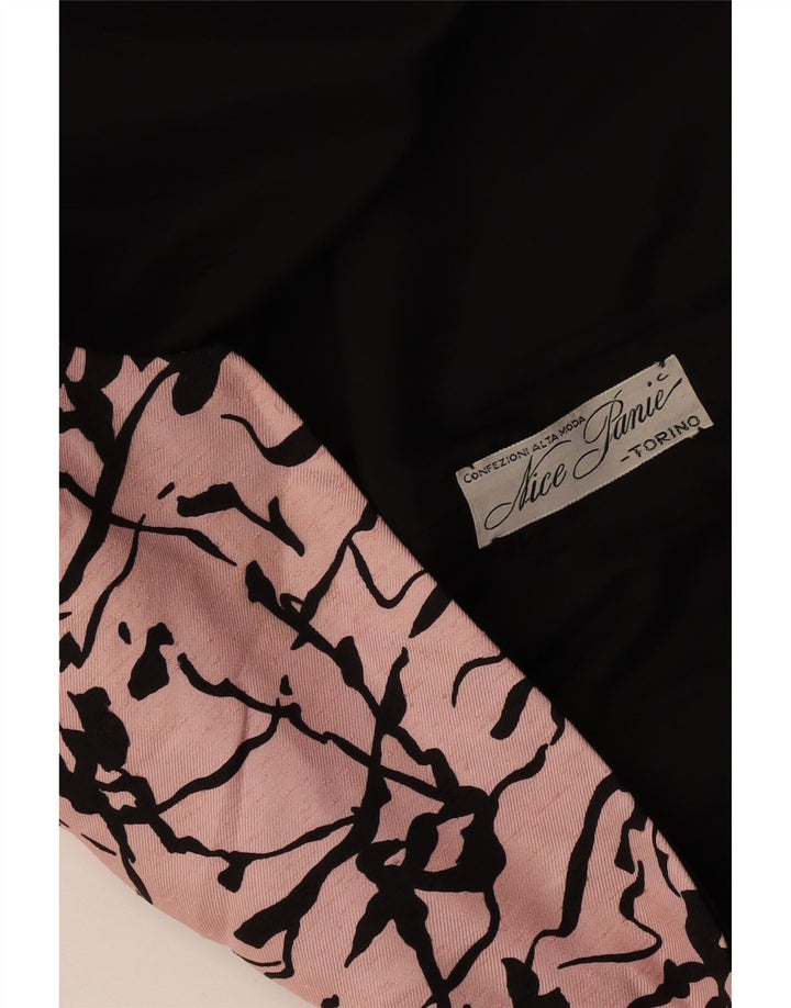 Giacca blazer a maniche a 3/4 con motivo astratto vintage da donna UK 16 grande rosa