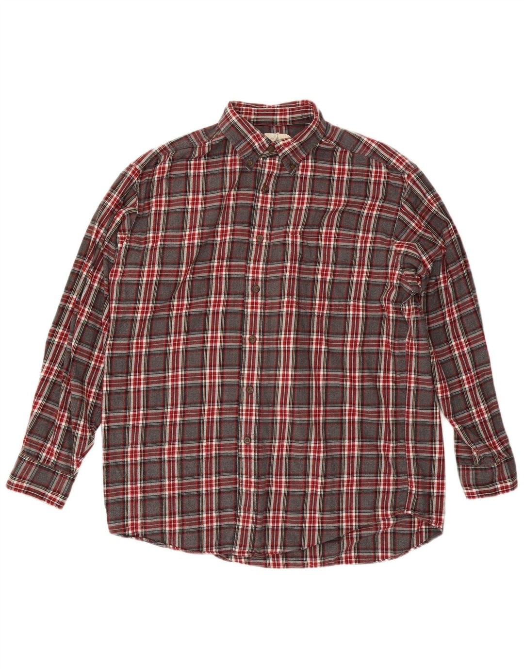 J. Crew Camicia da uomo in flanella di cotone a quadri grigi grandi