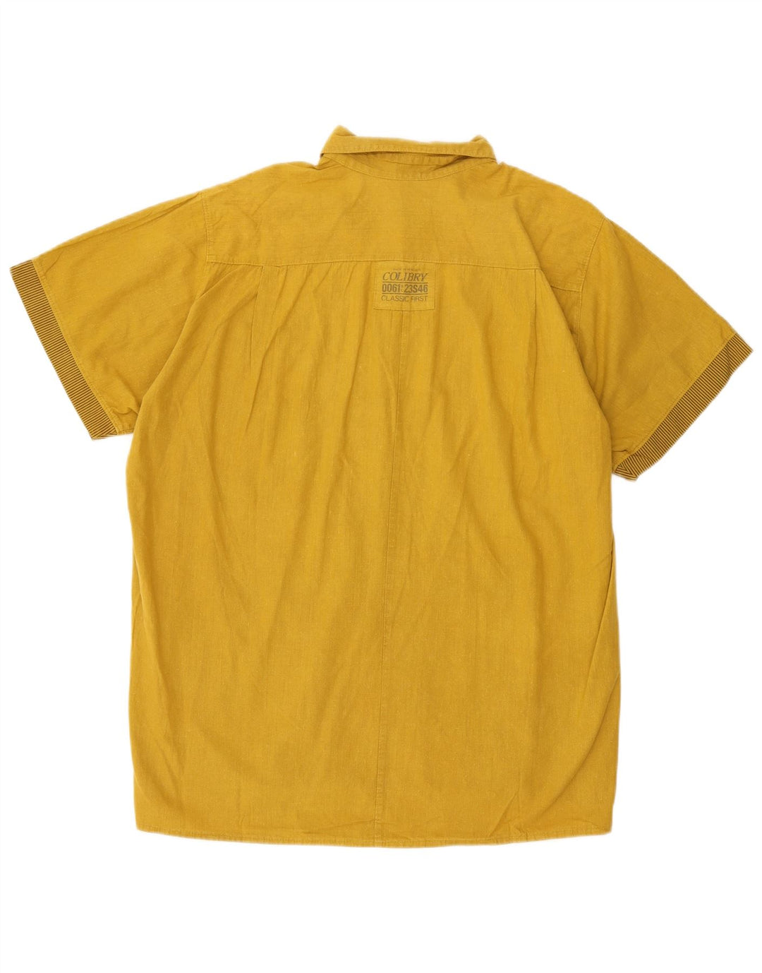 Camicia vintage da uomo a maniche corte XL gialla