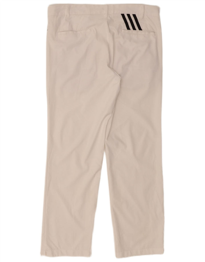 Pantaloni chino dritti da uomo Adidas W34 L30 poliestere bianco