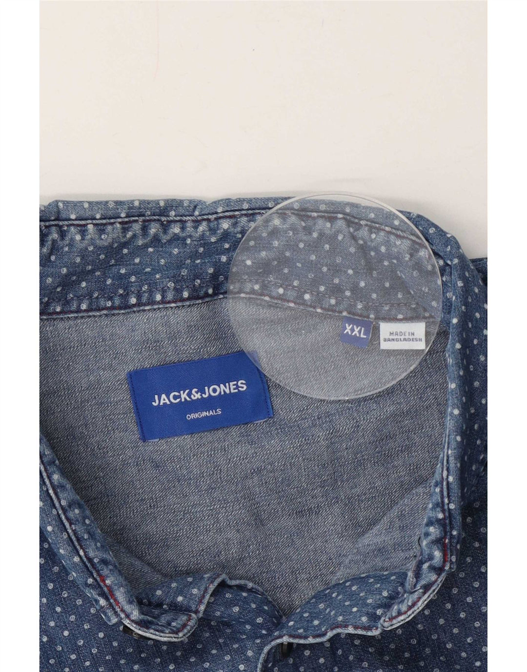 Jack & Jones Camicia di jeans da uomo 2XL Blu maculato