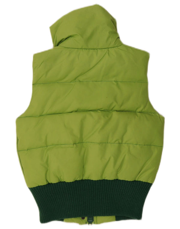 Solo gilet imbottito da donna UK 10 piccolo poliestere color block verde