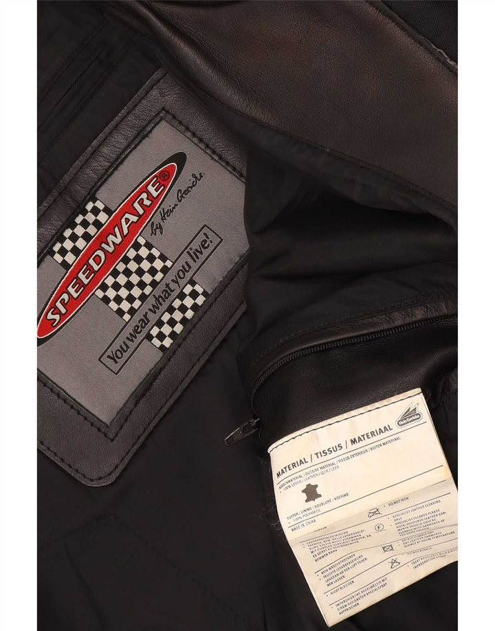 Giacca da motociclista in pelle da uomo Hein Gericke UK 38 Medium Black Colourblock