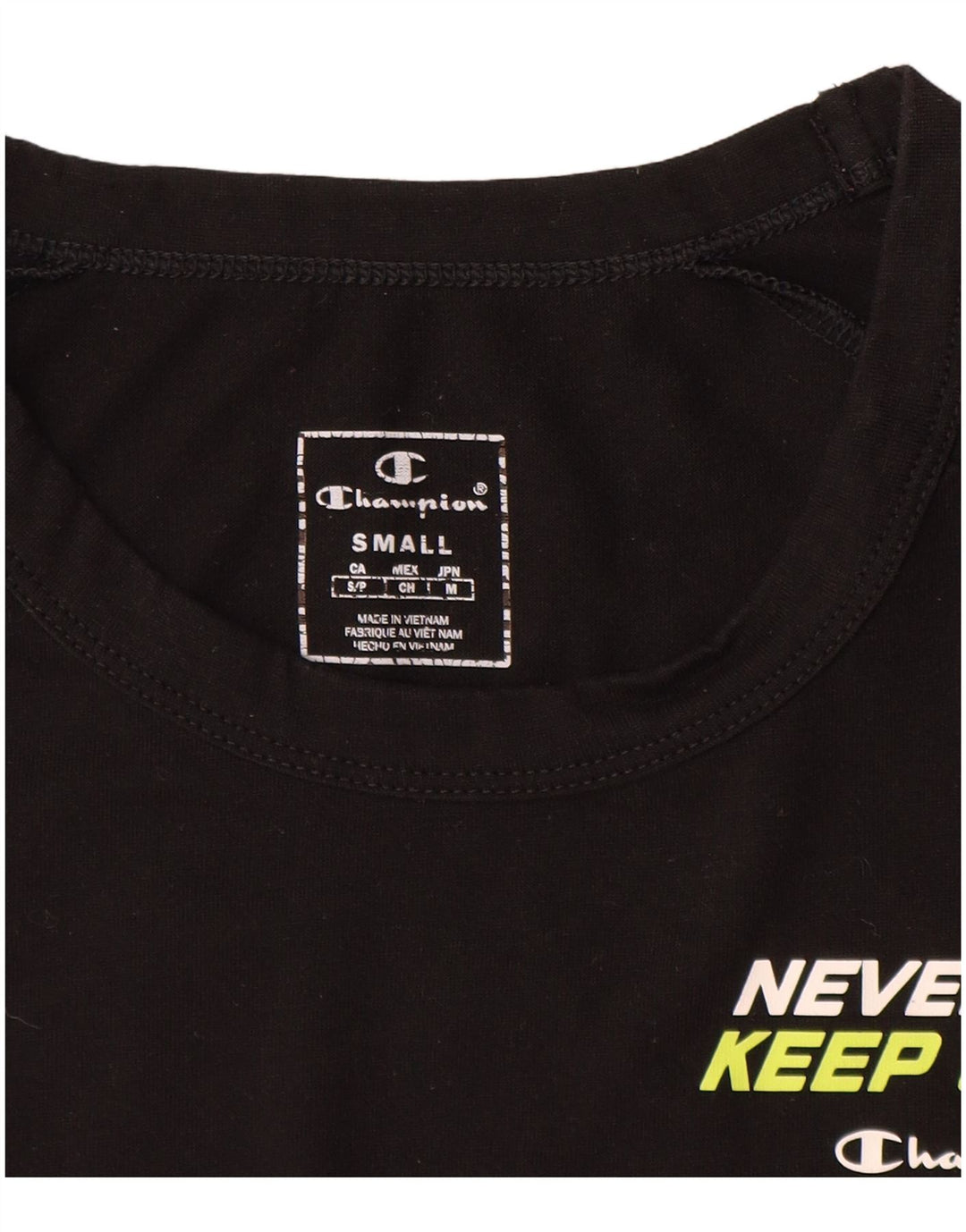 T-shirt grafica da uomo Champion Top piccola nera