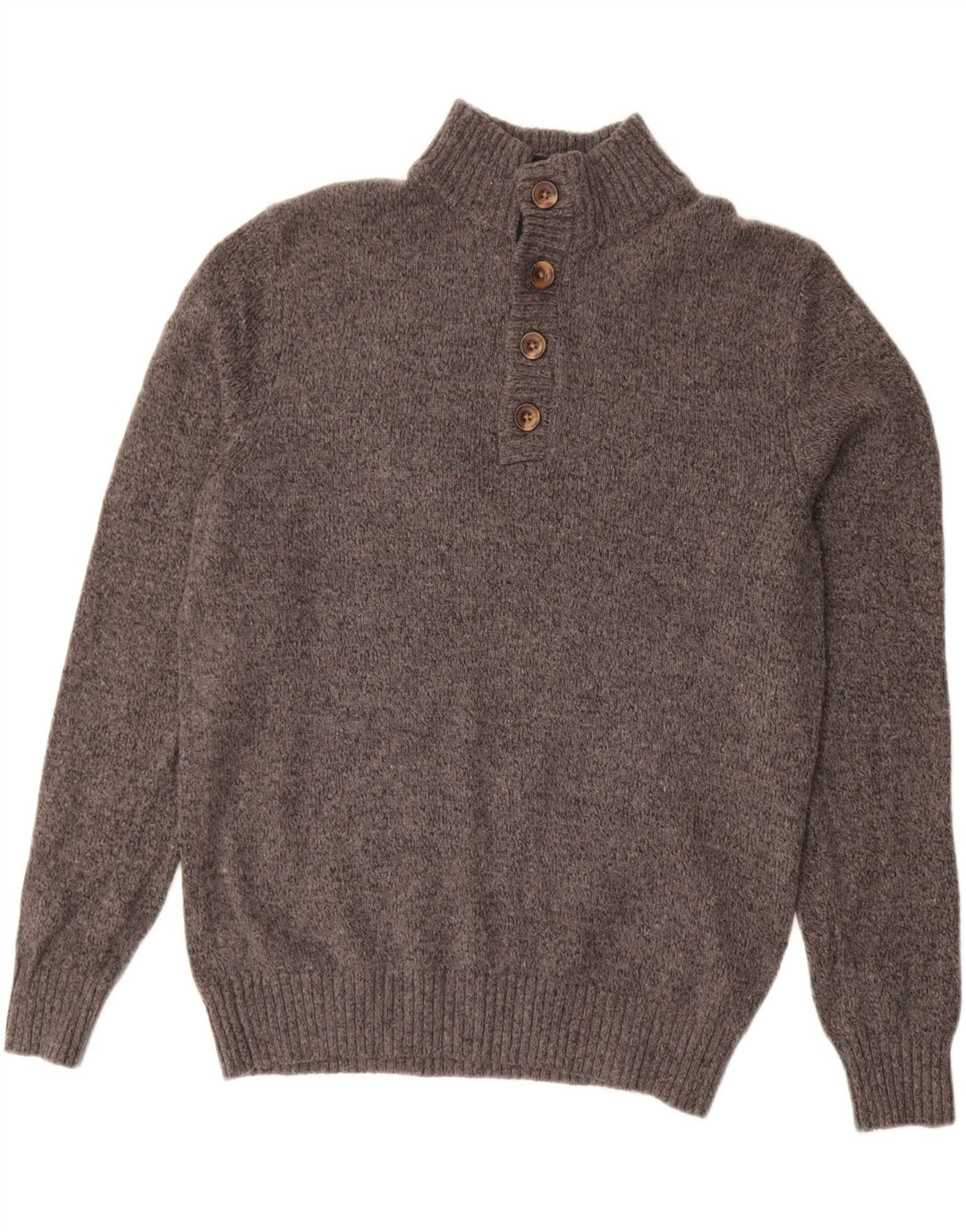 Maglione da uomo Izod con bottoni e collo in acrilico grigio medio