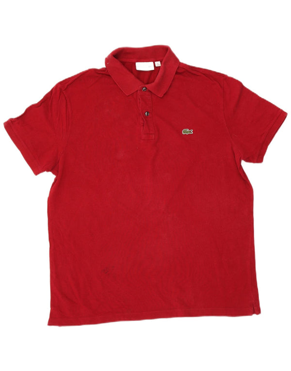 Polo da uomo slim fit Lacoste taglia 6 XL in cotone bordeaux