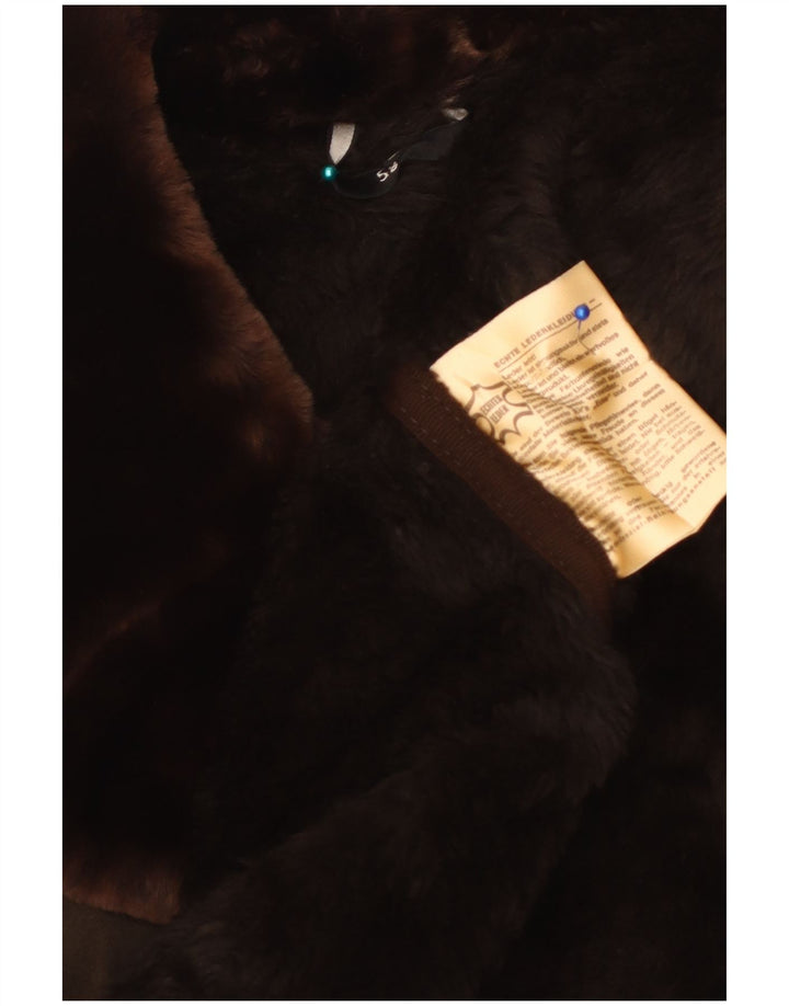 Giubbotto shearling vintage da uomo UK 42 XL in pelle marrone