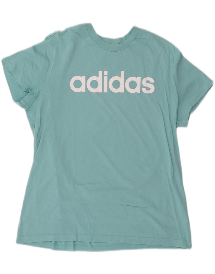 T-shirt grafica da donna ADIDAS Top UK 20/22 XL cotone blu