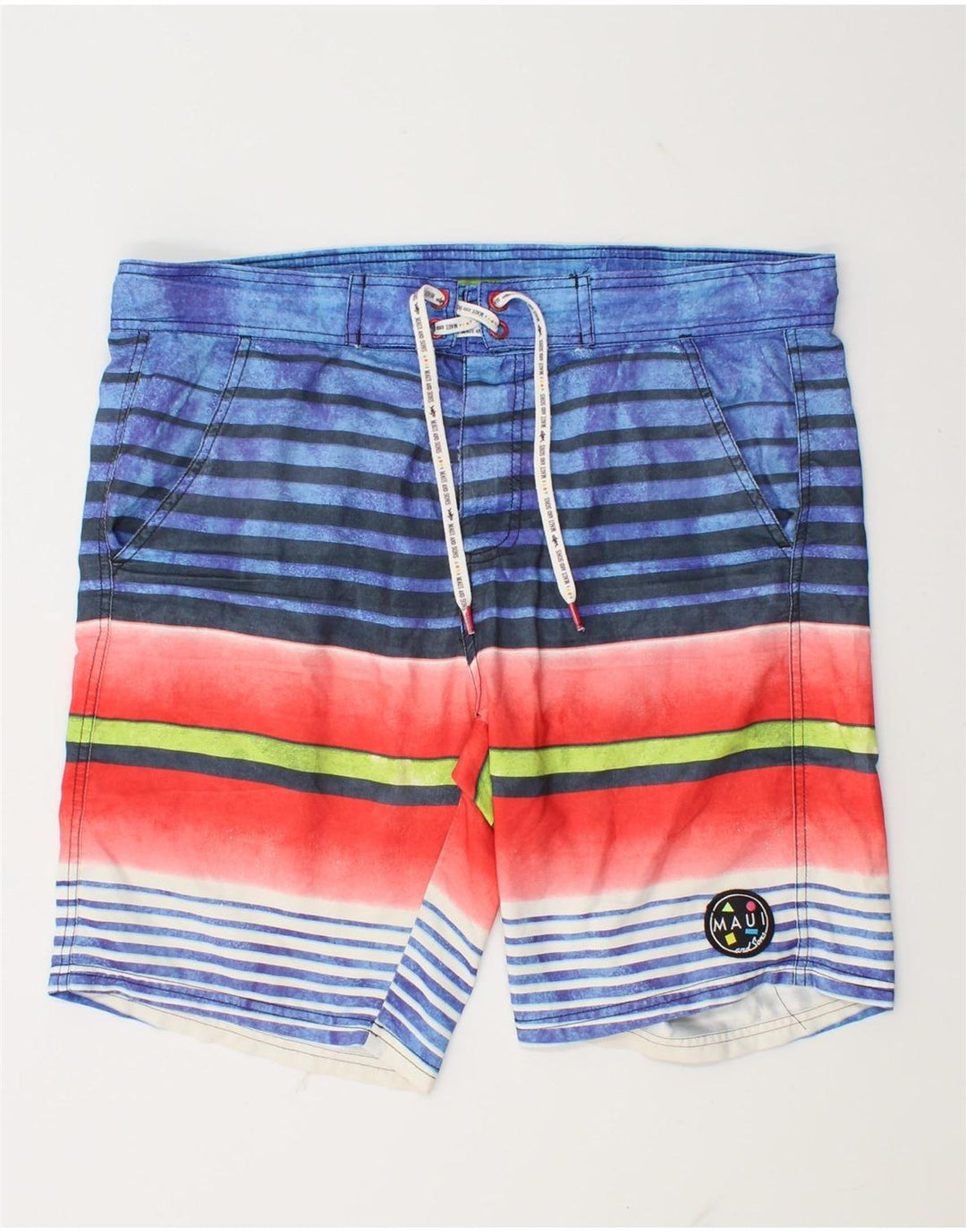 MAUI AND SONS Pantaloncini da bagno da uomo a righe medie multicolori