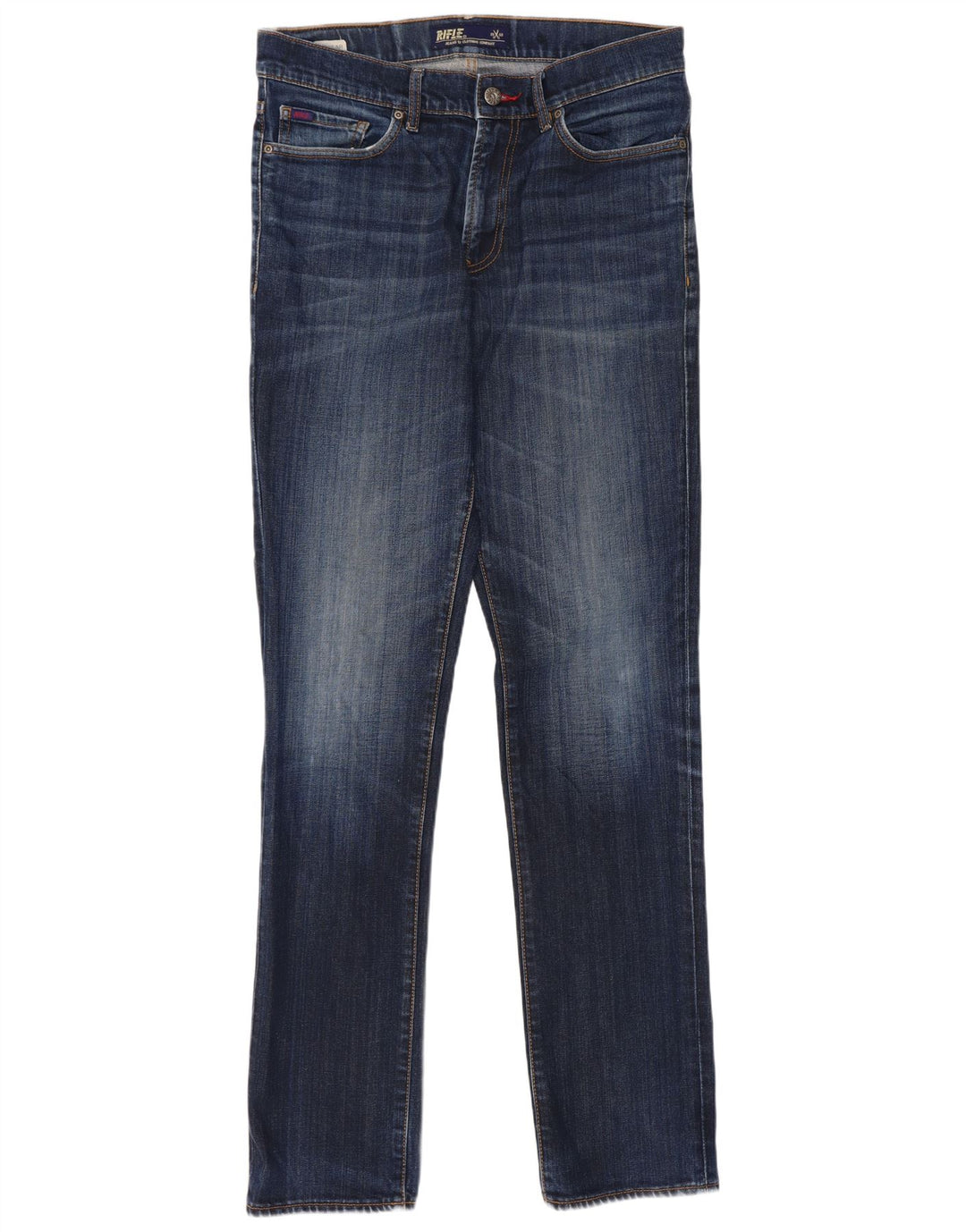 Jeans slim invecchiati da uomo Rifle W32 L34 cotone blu navy