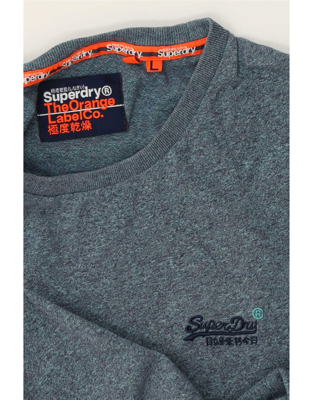 T-shirt da uomo Superdry Top grande blu screziato