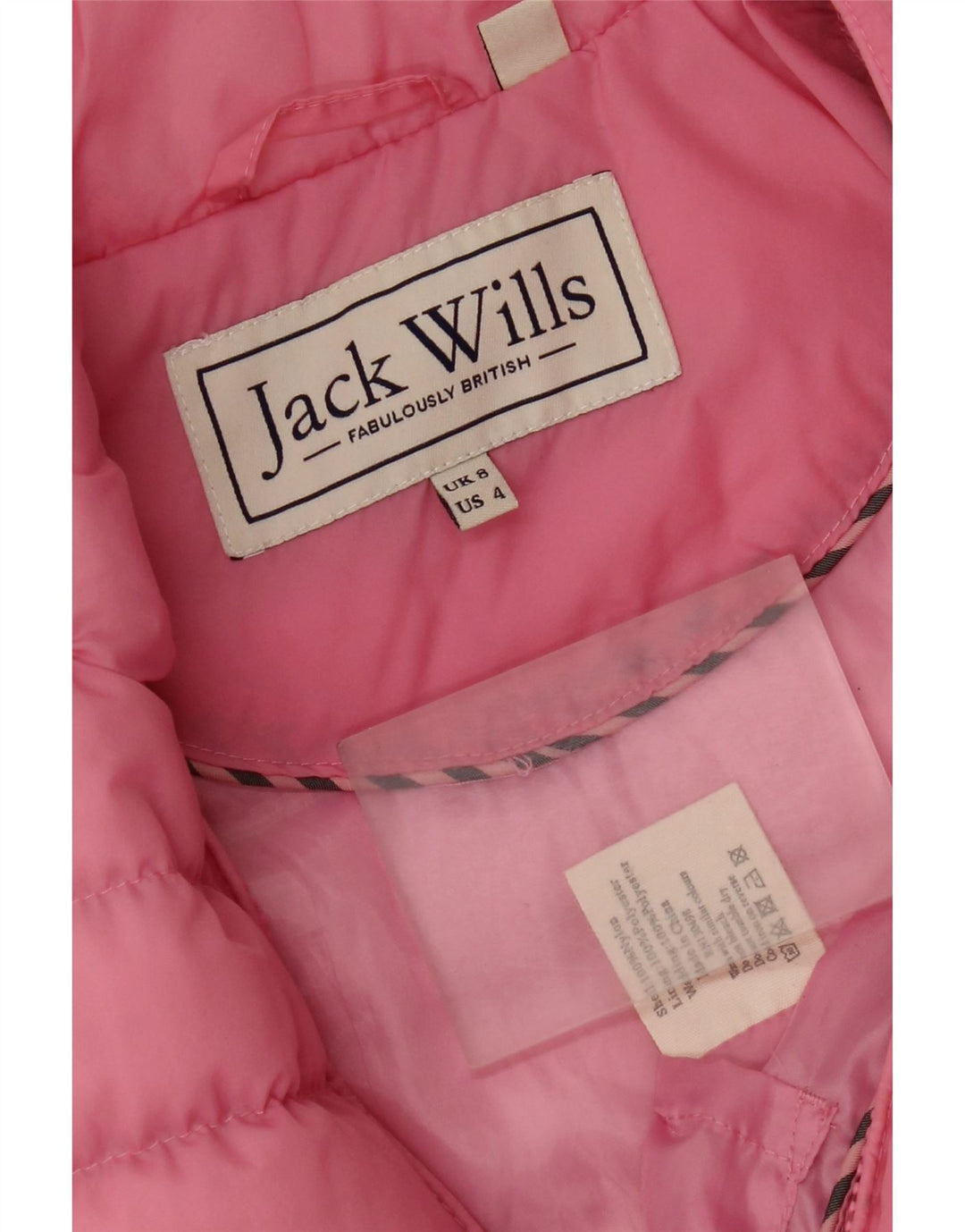 Gilet imbottito da donna Jack Wills UK 8 piccolo nylon rosa
