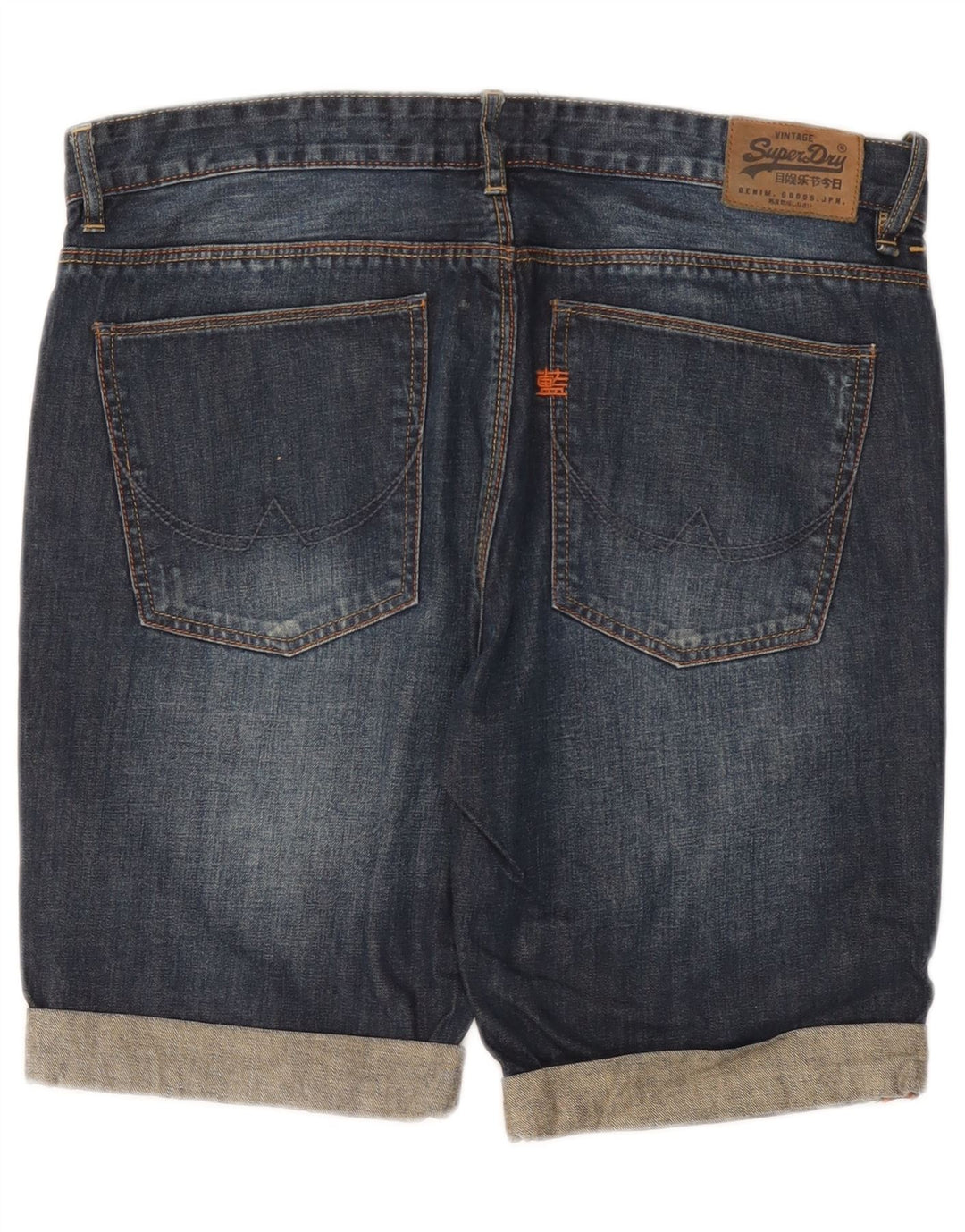 Pantaloncini di jeans slim da uomo Superdry W32 blu navy medio