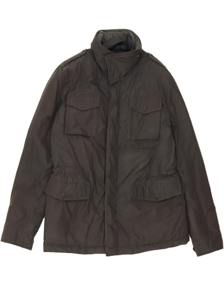 FILA Mens Military Jacket UK 40 Large Black Polyester Vintage Fila and Second-Hand Fila from Messina Hembry 