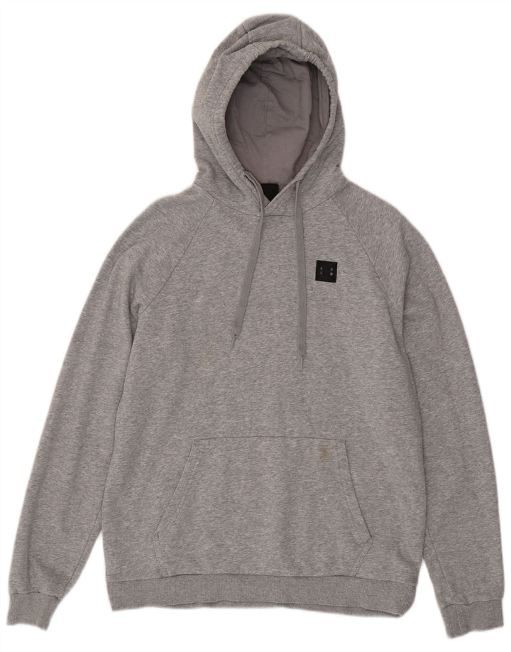 Felpa con cappuccio da uomo UNDER ARMOUR grande cotone chiazzato grigio