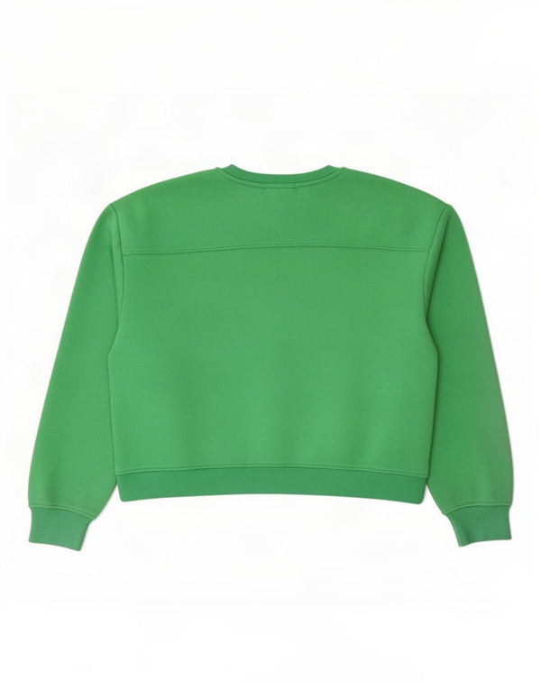 Felpa corta da donna Zara UK 16 grande cotone verde