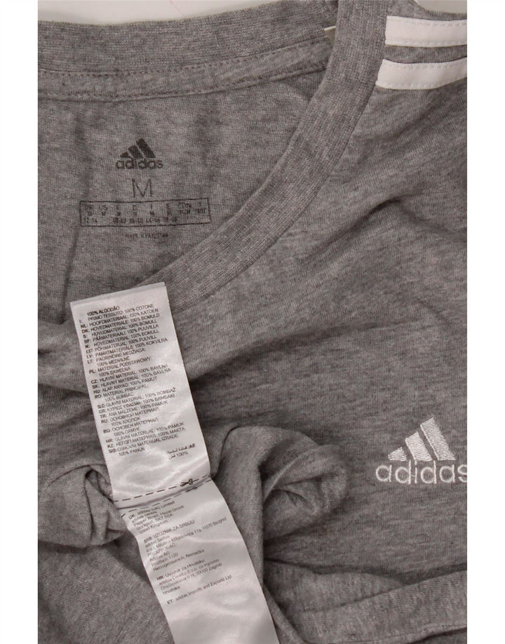 ADIDAS Womens T-Shirt Top UK 12/14 Medium Grey Cotton Vintage Adidas and Second-Hand Adidas from Messina Hembry 