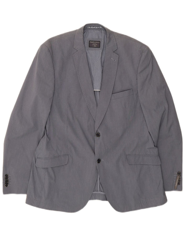 Angelo Litrico Mens 2 Button Blazer Jacket IT 54 2XL Grey Pinstripe