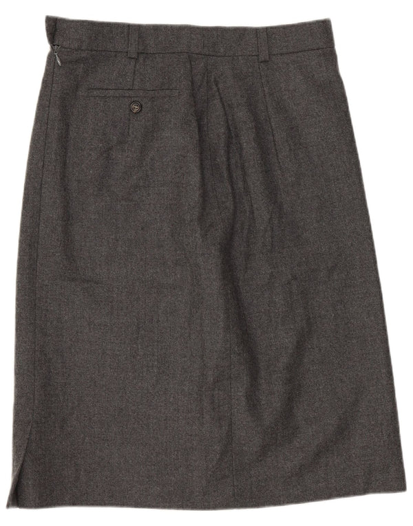 Gonna a trapezio da donna Max Mara per il fine settimana UK 12 Media W28 Lana vergine grigia