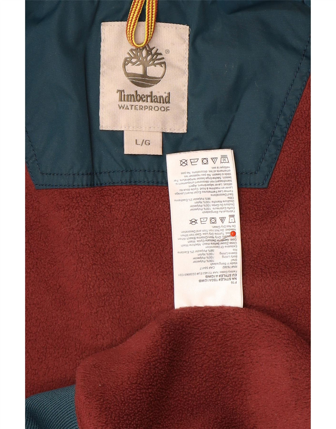 Giacca antipioggia bomber da uomo Timberland UK 40 grande poliestere blu